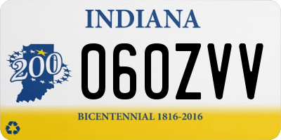 IN license plate 060ZVV