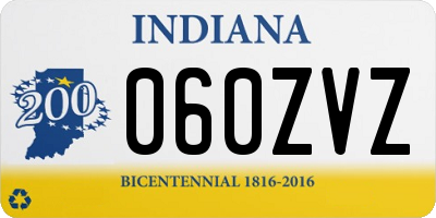 IN license plate 060ZVZ