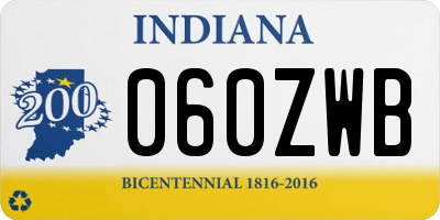 IN license plate 060ZWB