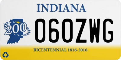 IN license plate 060ZWG