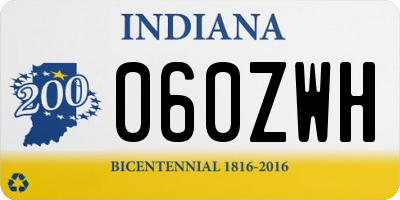 IN license plate 060ZWH