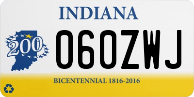 IN license plate 060ZWJ