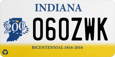 IN license plate 060ZWK
