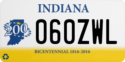 IN license plate 060ZWL