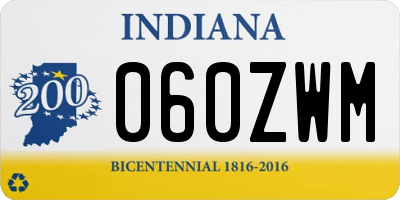 IN license plate 060ZWM