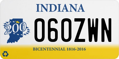 IN license plate 060ZWN