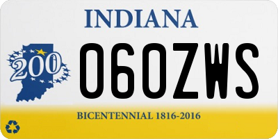 IN license plate 060ZWS