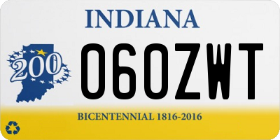IN license plate 060ZWT