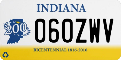 IN license plate 060ZWV