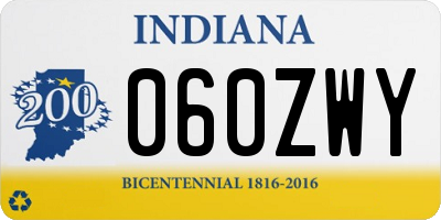 IN license plate 060ZWY