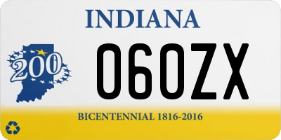 IN license plate 060ZX