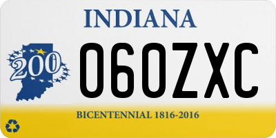 IN license plate 060ZXC