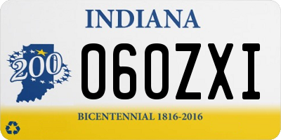 IN license plate 060ZXI