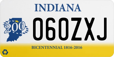 IN license plate 060ZXJ