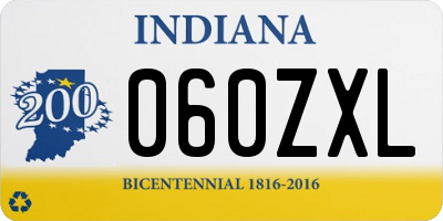IN license plate 060ZXL