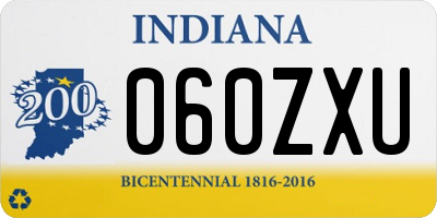 IN license plate 060ZXU