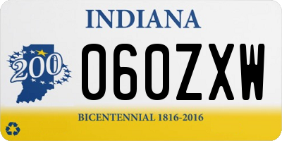 IN license plate 060ZXW