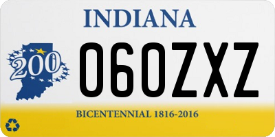 IN license plate 060ZXZ