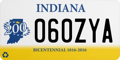 IN license plate 060ZYA