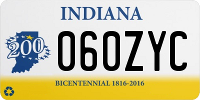 IN license plate 060ZYC