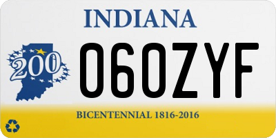 IN license plate 060ZYF