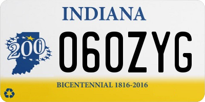 IN license plate 060ZYG