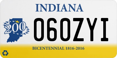 IN license plate 060ZYI