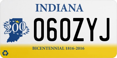 IN license plate 060ZYJ