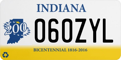 IN license plate 060ZYL