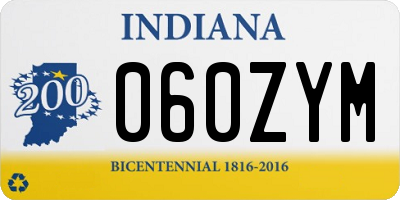 IN license plate 060ZYM