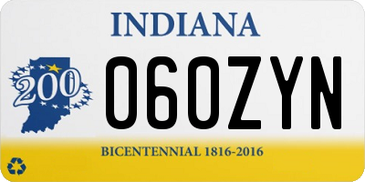 IN license plate 060ZYN