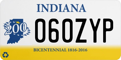 IN license plate 060ZYP