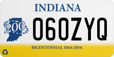IN license plate 060ZYQ