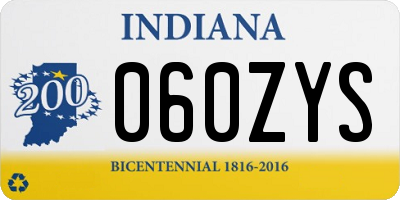IN license plate 060ZYS