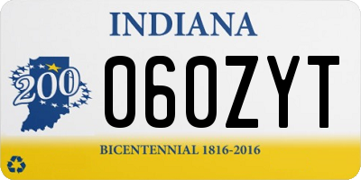 IN license plate 060ZYT
