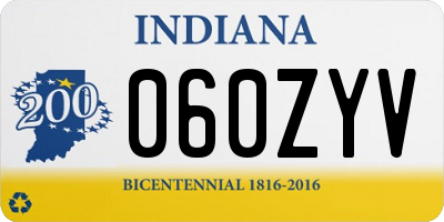 IN license plate 060ZYV