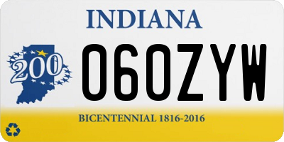IN license plate 060ZYW