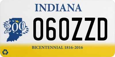 IN license plate 060ZZD