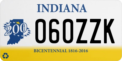 IN license plate 060ZZK