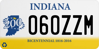 IN license plate 060ZZM