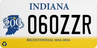 IN license plate 060ZZR