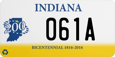 IN license plate 061A