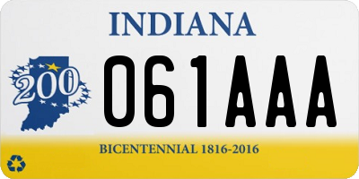 IN license plate 061AAA