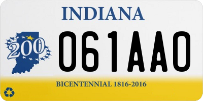 IN license plate 061AAO