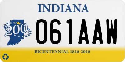 IN license plate 061AAW