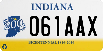 IN license plate 061AAX