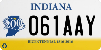IN license plate 061AAY