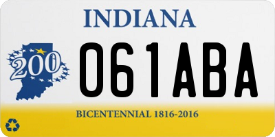 IN license plate 061ABA