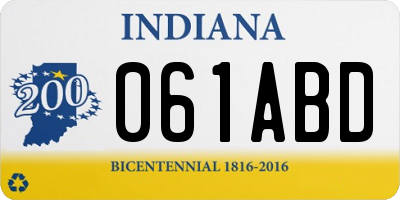IN license plate 061ABD
