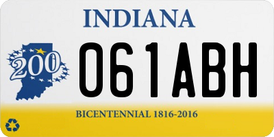 IN license plate 061ABH